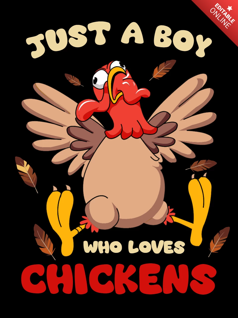 Gewoon een jongen die van kippen houdt t-shirt ontwerp