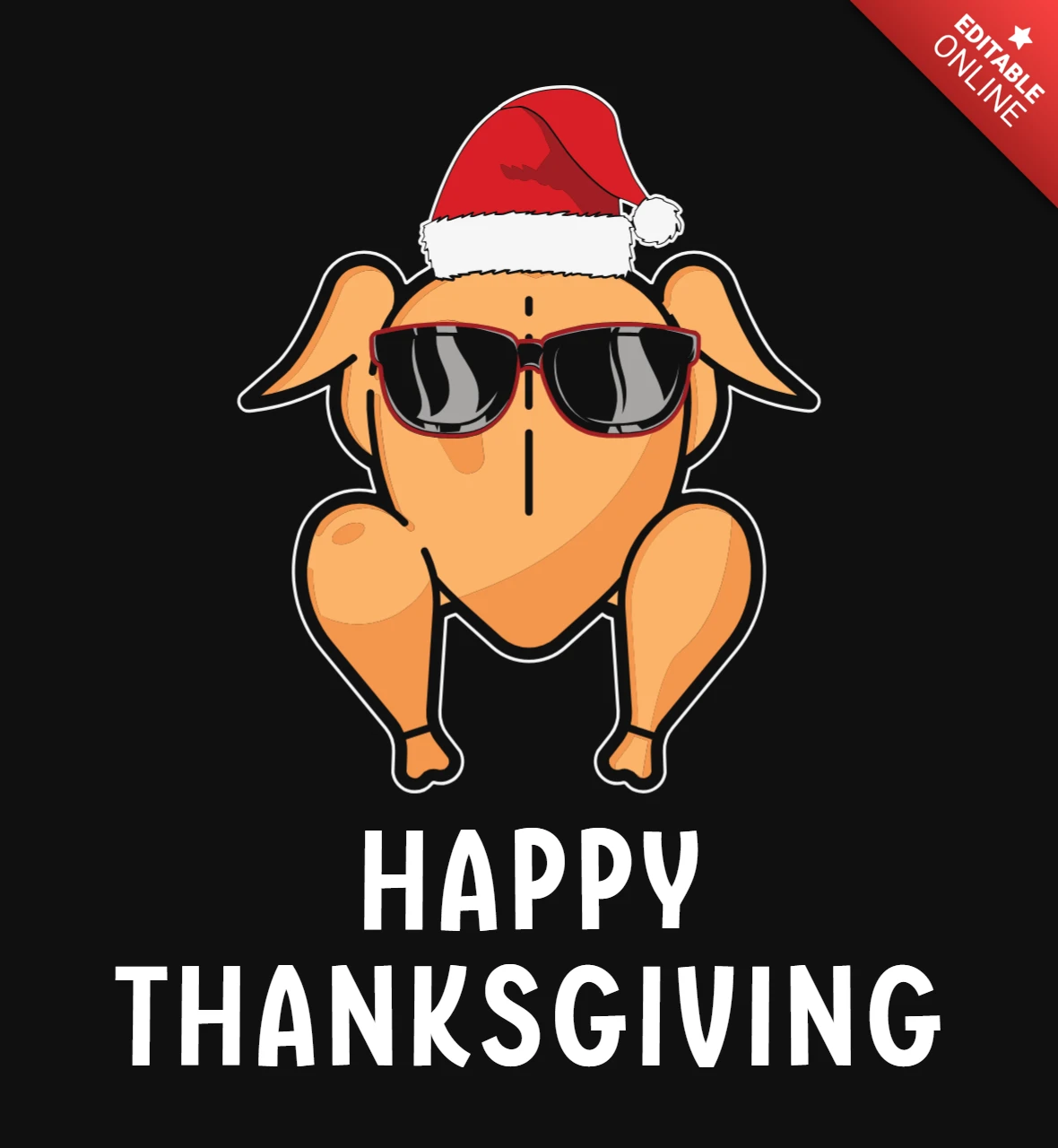 Funny Christmas Turkey Thanksgiving T-Shirt Design Template