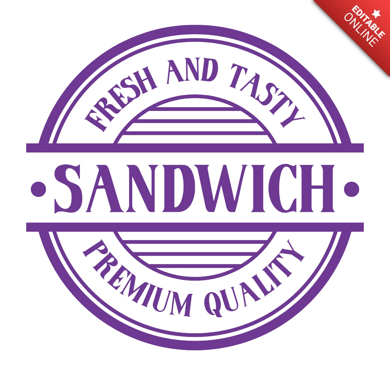 Plantilla de diseño de logotipo de bocadillo fresco y sabroso