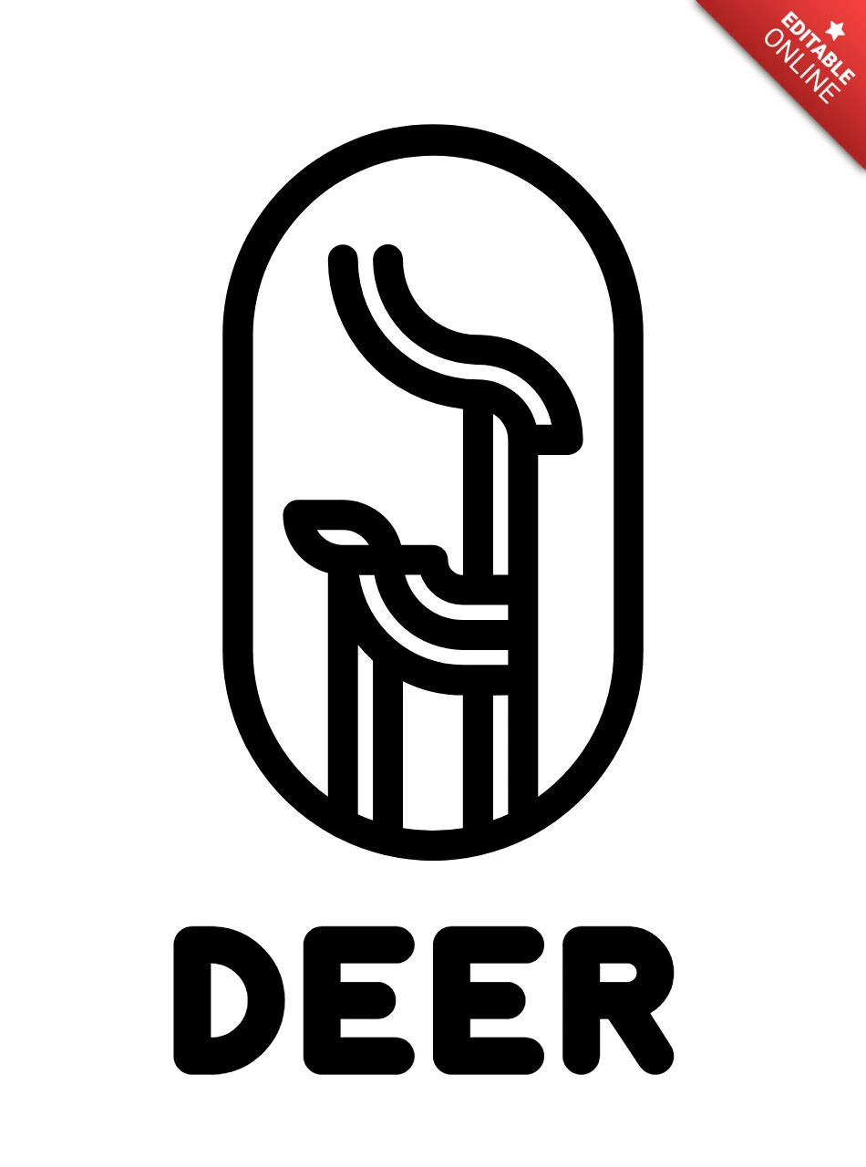 Modèle de logo cerf noir