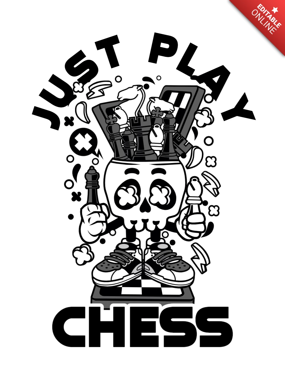 Just Play Chess T-shirt Design Template