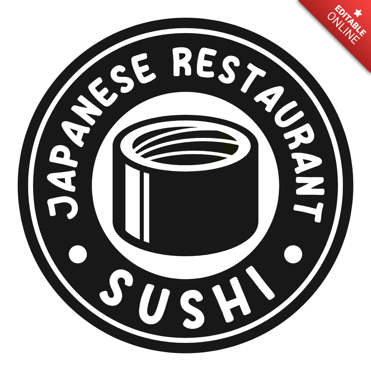 Sushi Japanese Restaurant Logo Design Template