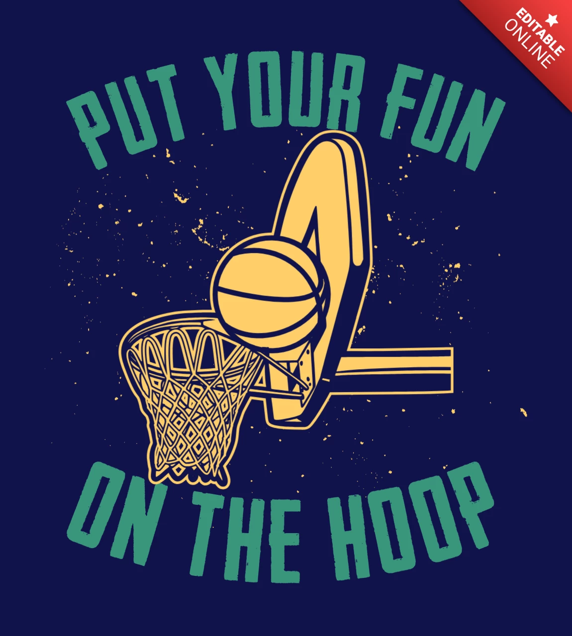 Basketball Slogan Vintage T-shirt Design Template