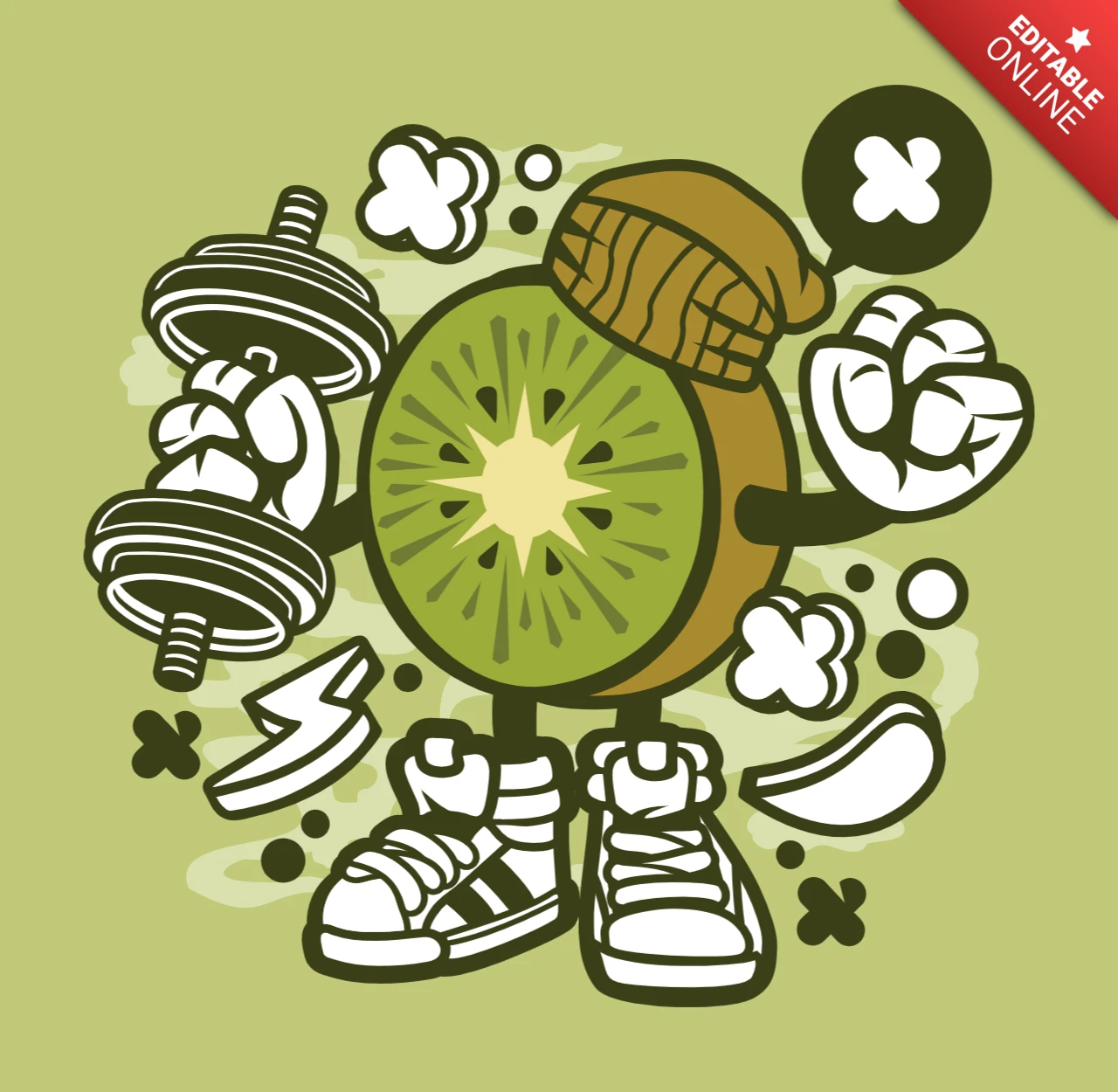 Kiwi Cartoon Character Poster Design Template