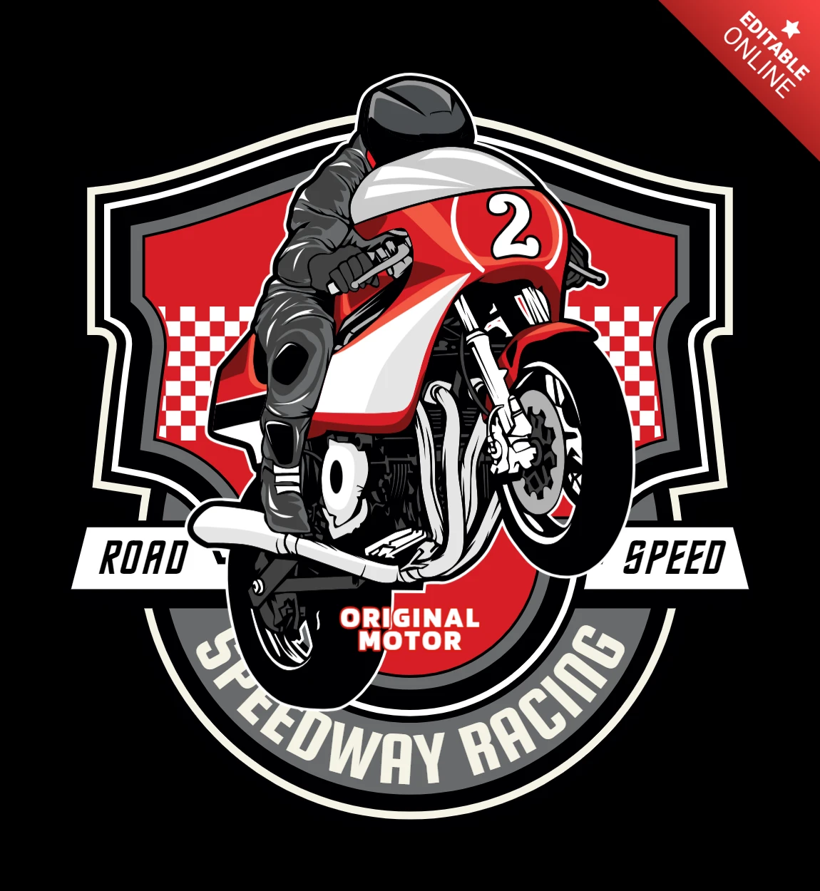 Speedway Racing Bike T-shirt Design Template