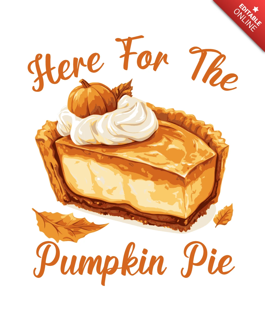 Pumpkin Pie Design Template for Fall Apparel