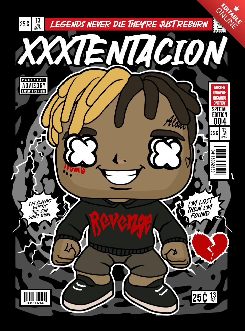 Xxxtentacion, personnage de bande dessinée, modèle de couverture de magazine