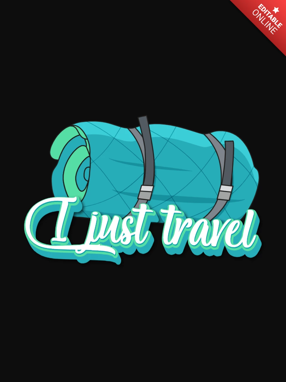 Modèle de t-shirt avec sac de couchage de voyage