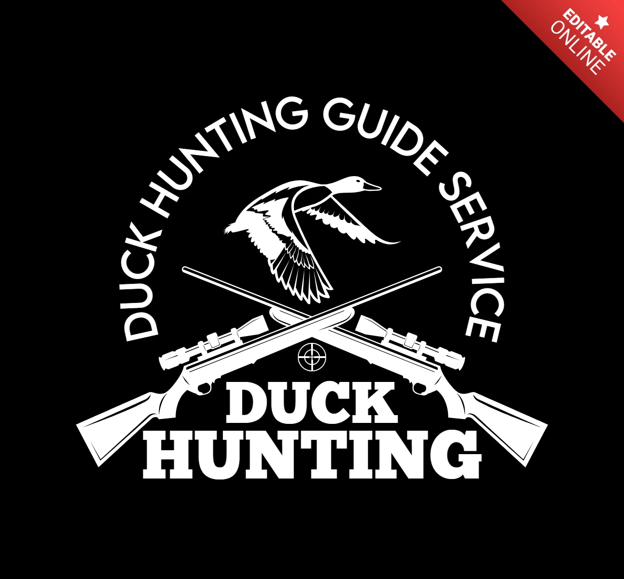 Modèle de conception de logo de service de guide de chasse au canard