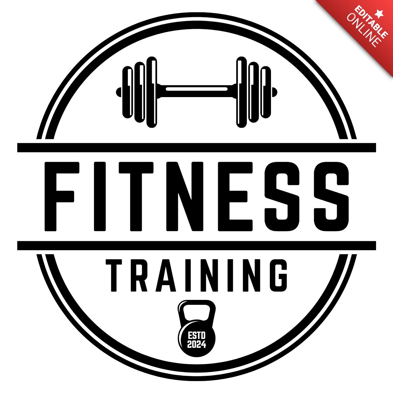 Fitness Training Center Logo Design Template