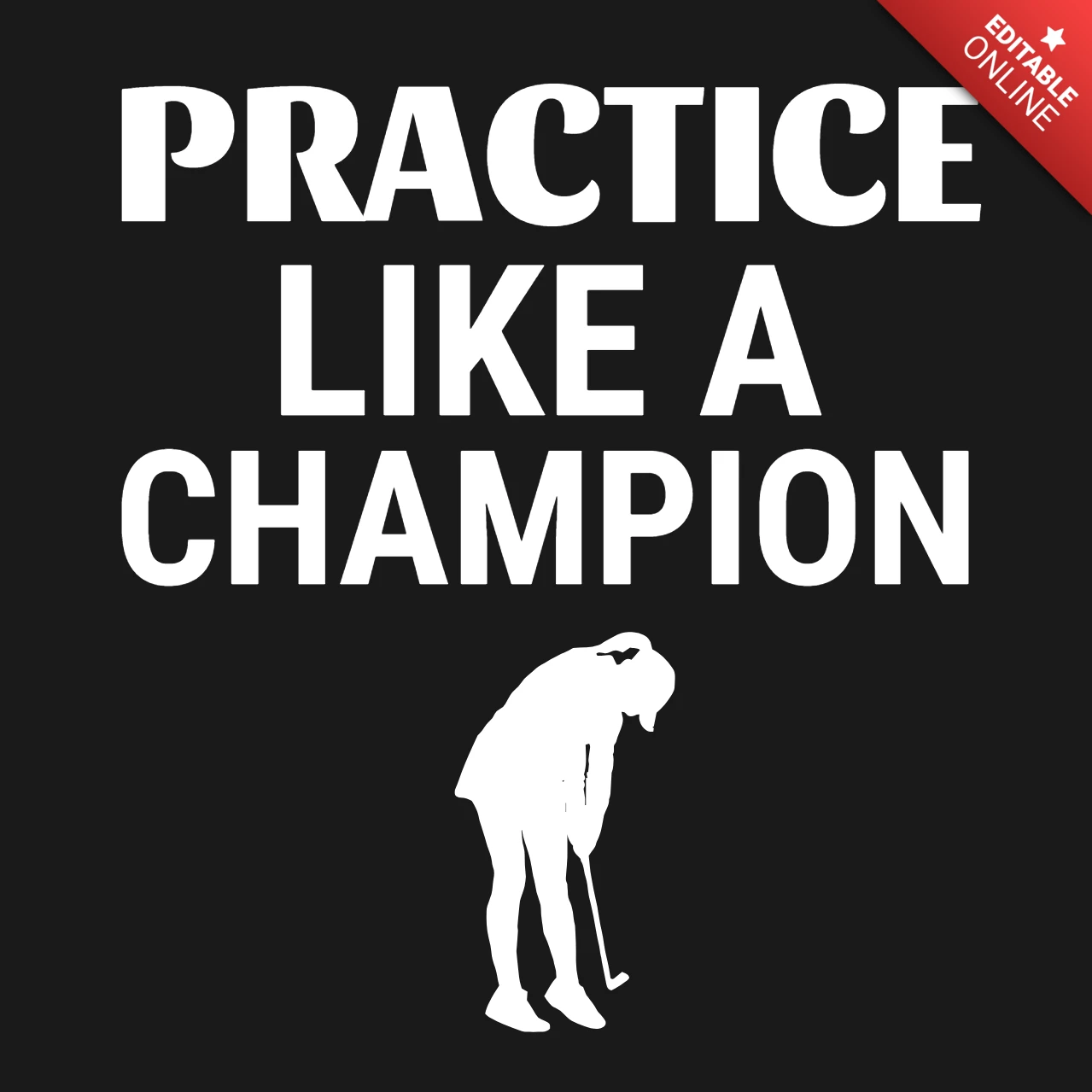 Modèle de t-shirt de joueur de golf motivé pour s'entraîner comme un champion