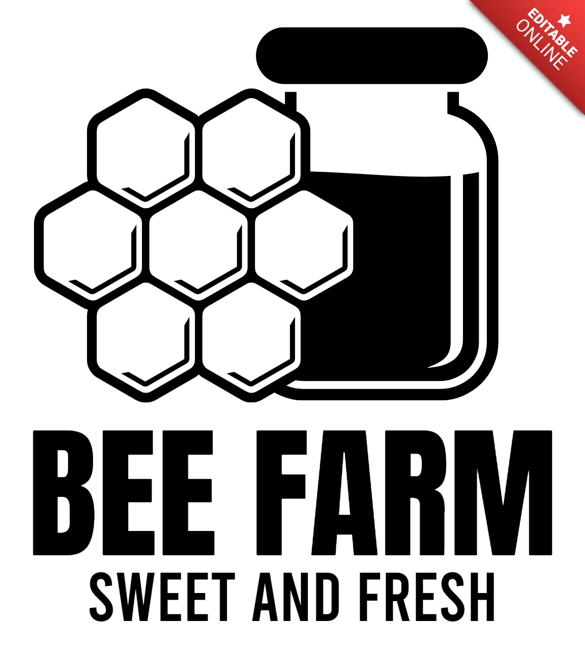 Modèle de logo abeille douce et fraîche