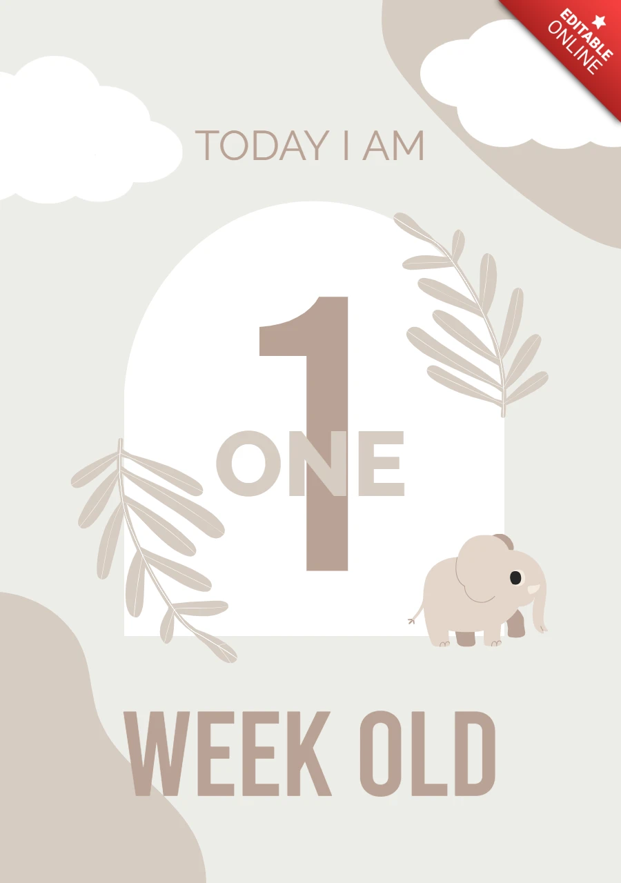 One Week Old Baby Milestone Instagram Post Design Template