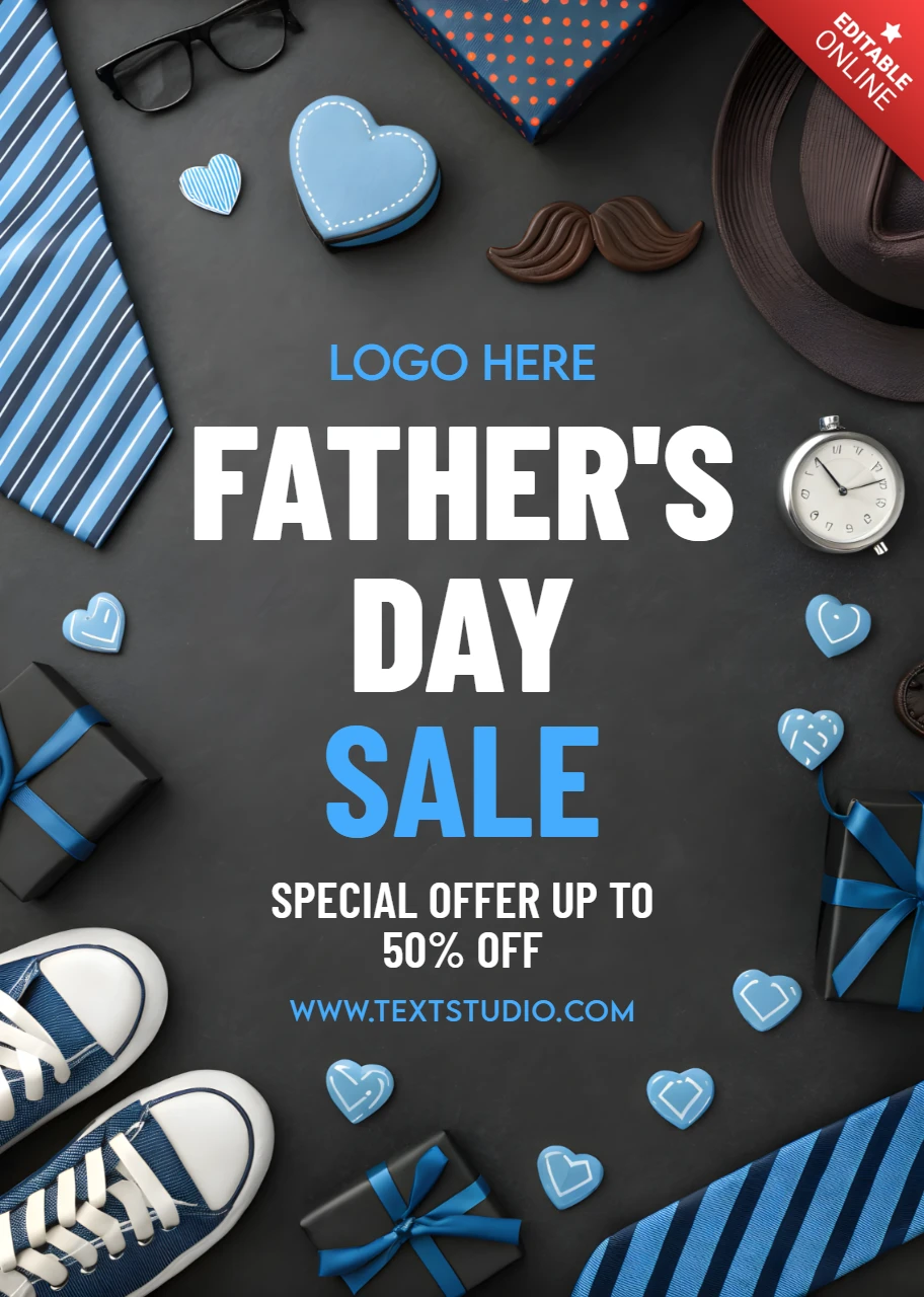 Father's Day Sale Template - Modern Flat Lay Design for Promotions