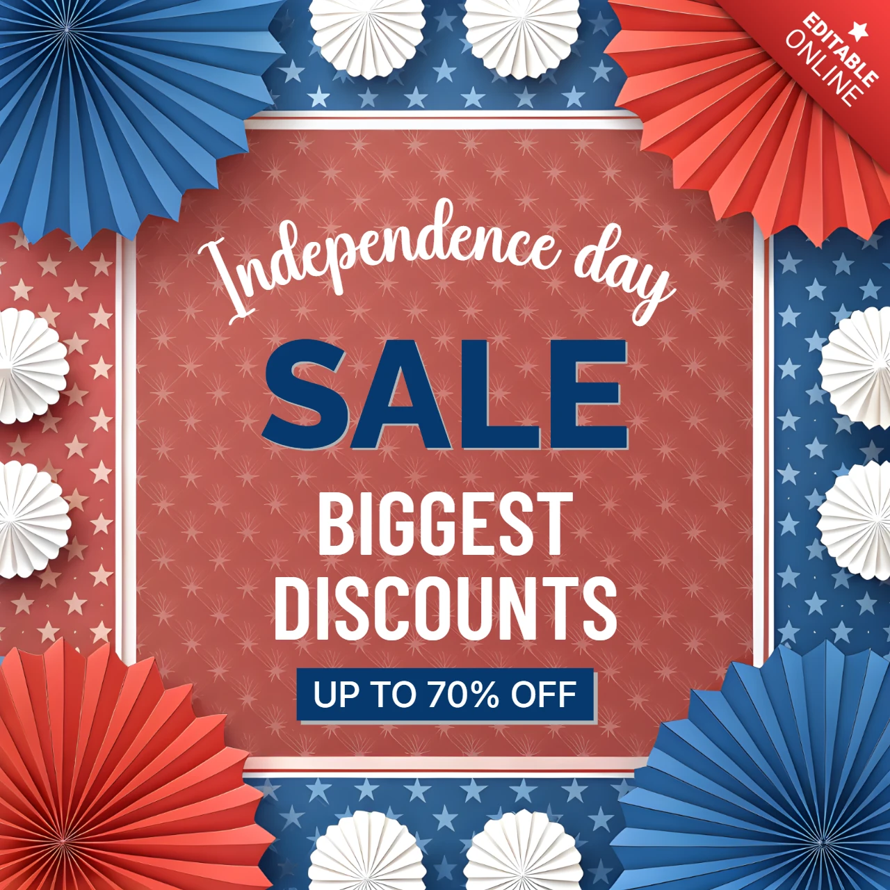 Modèle de vente spéciale du 4 juillet pour les annonces marketing