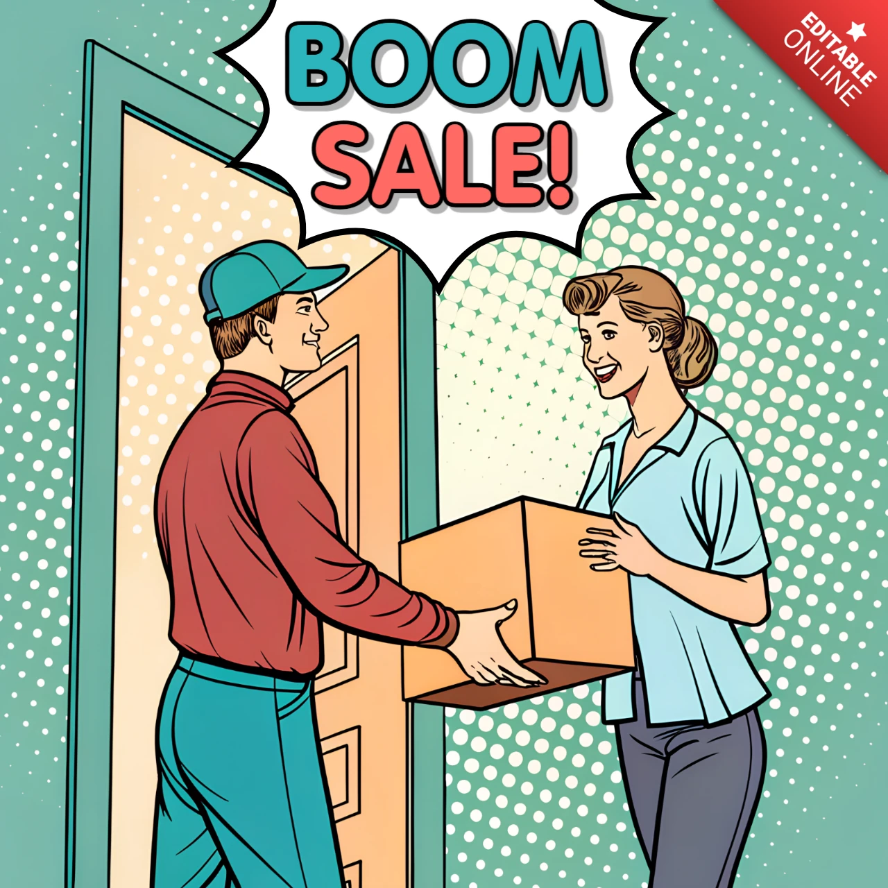 Pop Art Sale Announcement Template for Promotional Flyers