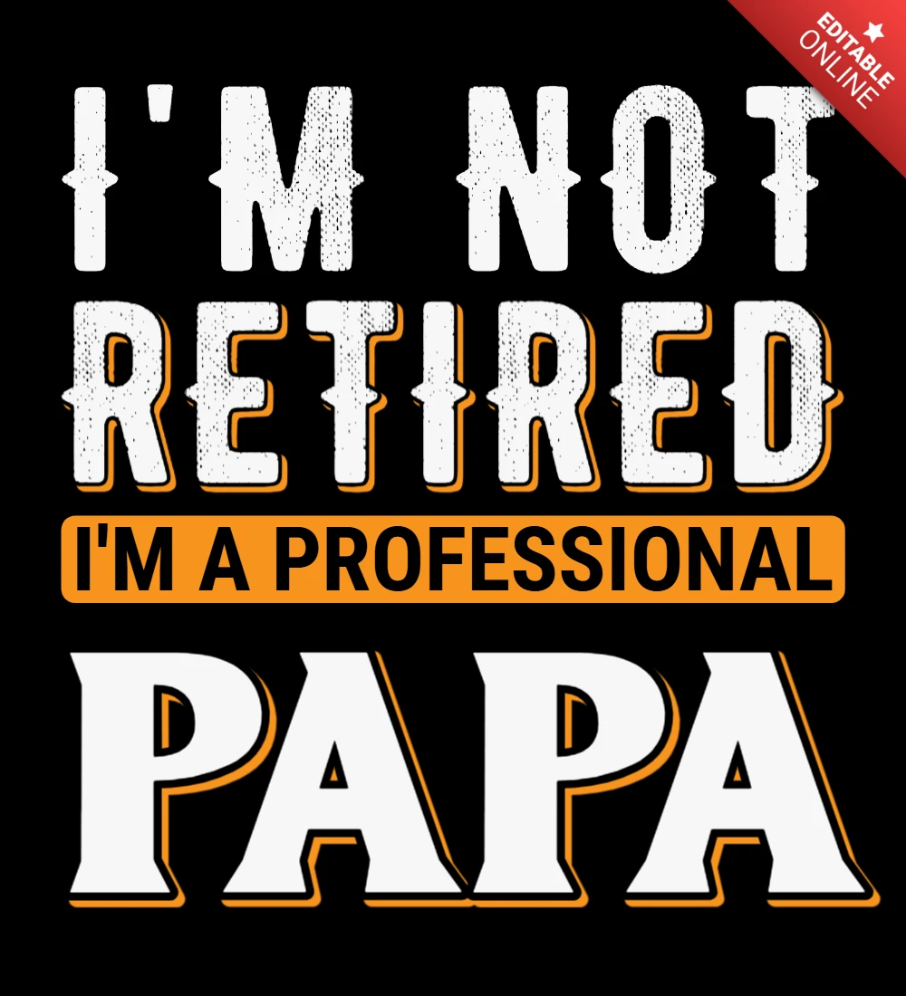 Vintage Typography Design Template for 'Professional Papa' T-Shirt
