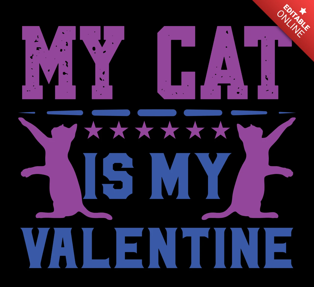 Playful Cat Valentine Design Template for Pet Lovers