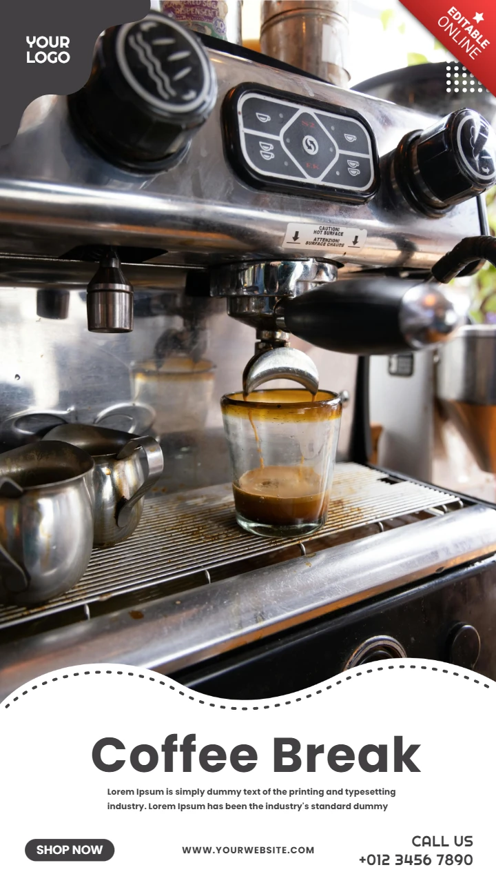 Coffee Break Instagram Story Post Design Template