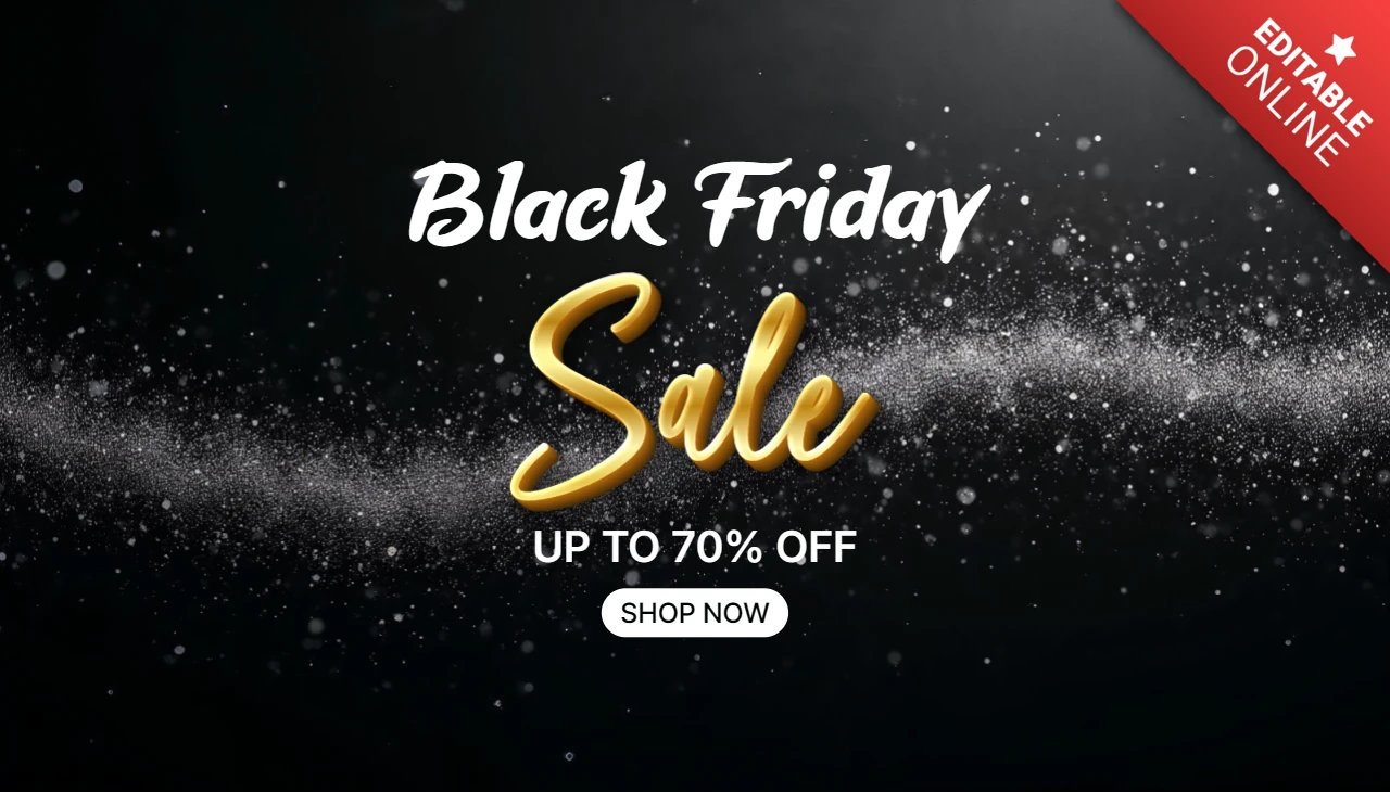Elegantes Black Friday Verkaufsdesign mit funkelnden Elementen für Werbeflyer