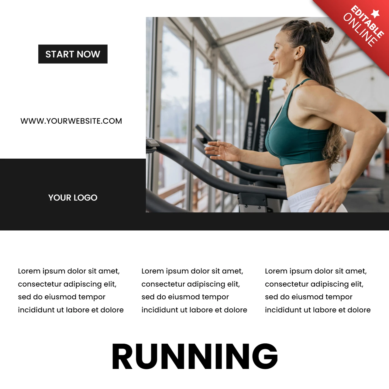 Laufsportstudio Werbeartikel für soziale Medien Designvorlage