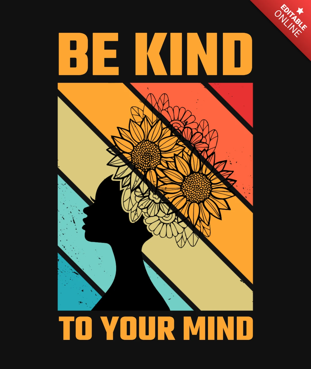 Seja gentil com sua mente Modelo de camiseta sobre saúde mental