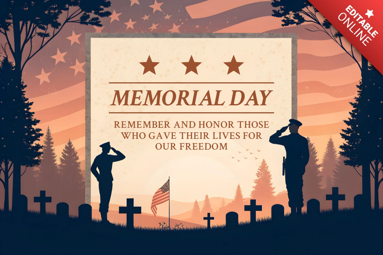 Memorial Day Tribute Design Template - Honor and Remember with Patriotic Style