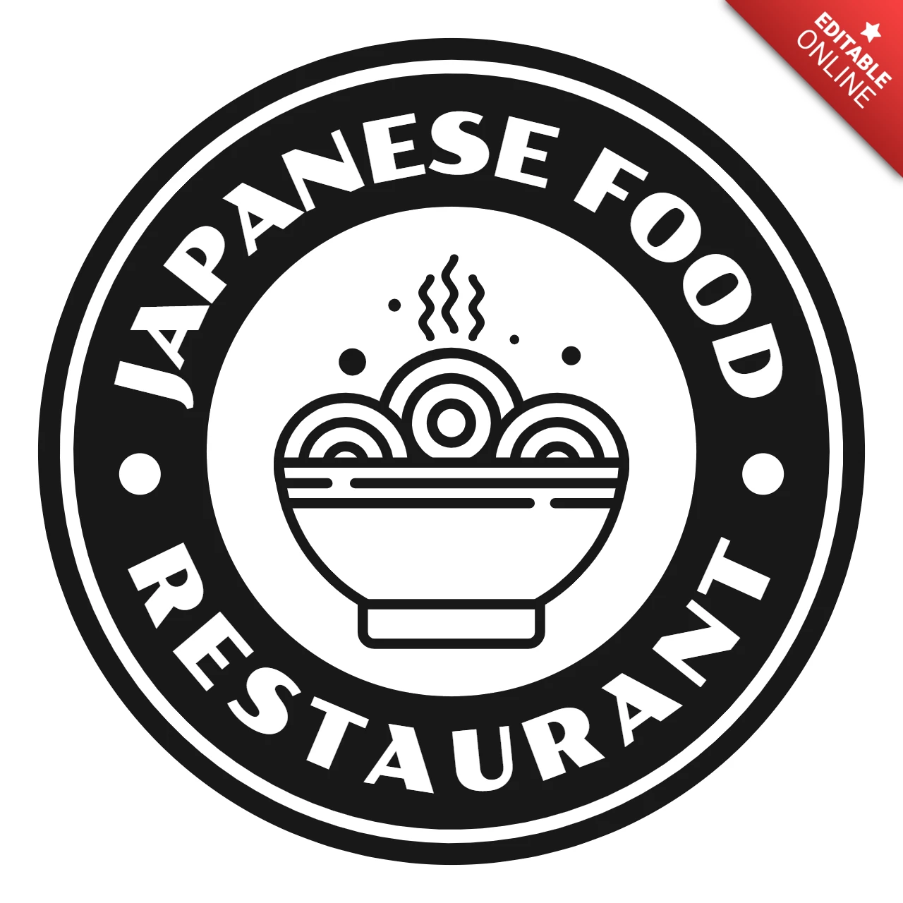 Modelo de design de logotipo de comida japonesa