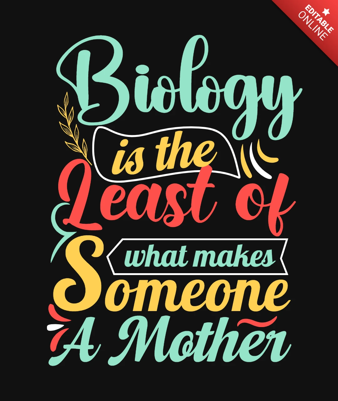 Mothers Day Typography Stepmom Quote T-Shirt Design Template