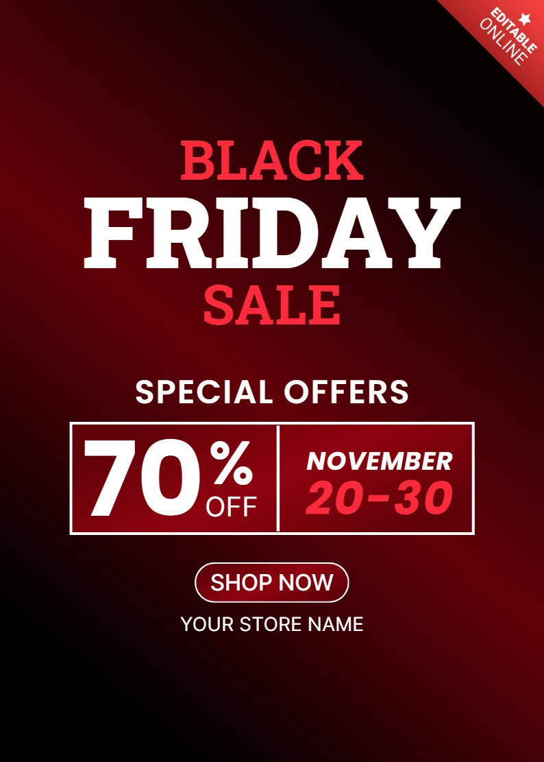Fettes Black Friday Verkaufs-Template für Werbeplakate mit auffälligen Rabatten