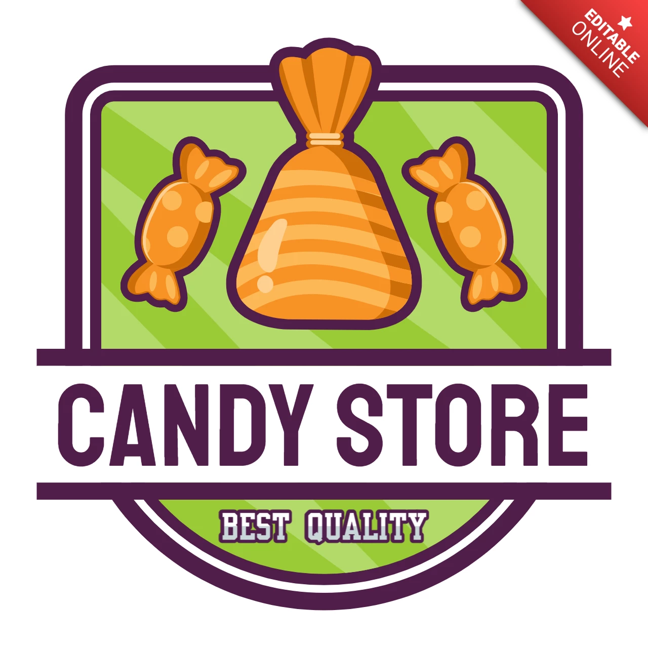 Candy shop badge logo design Vorlage