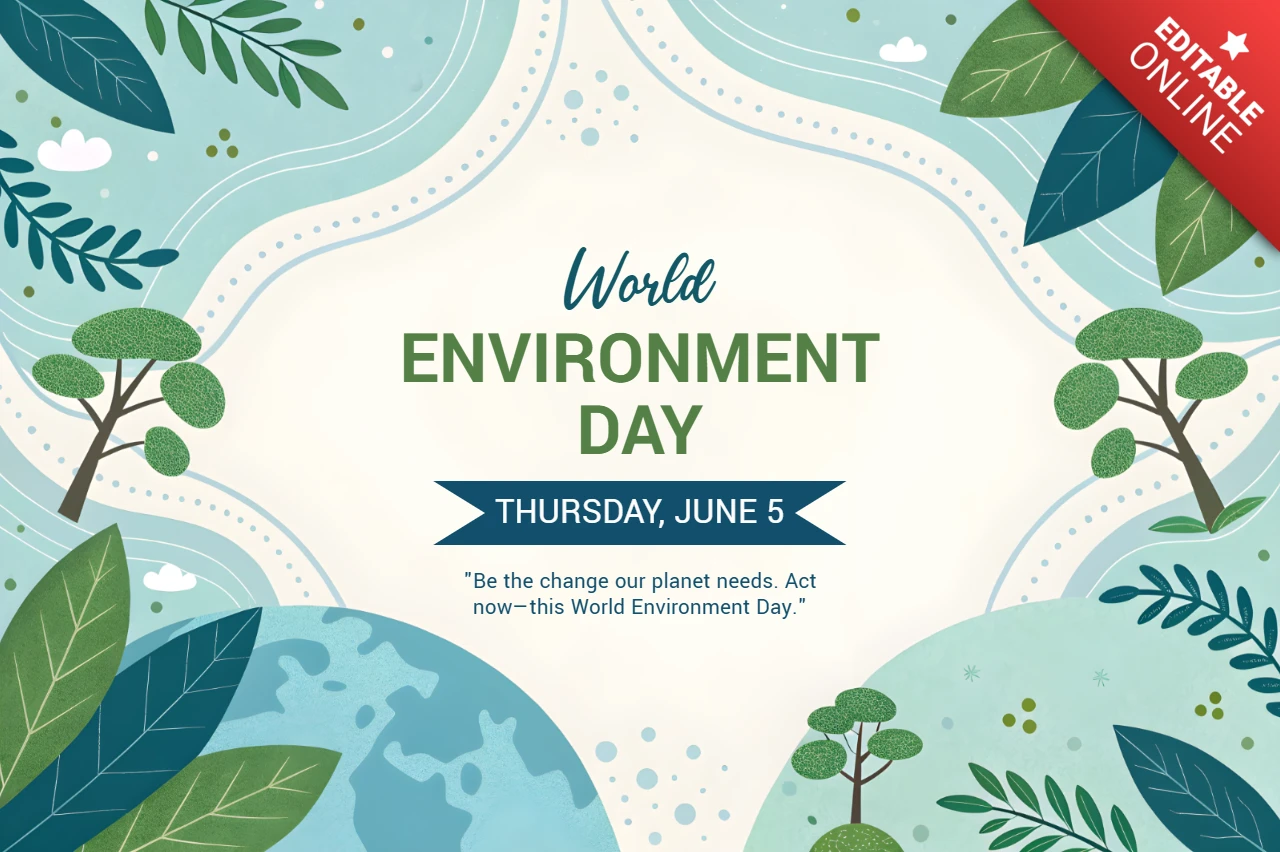 Nature-Inspired Editable Template for World Environment Day Design