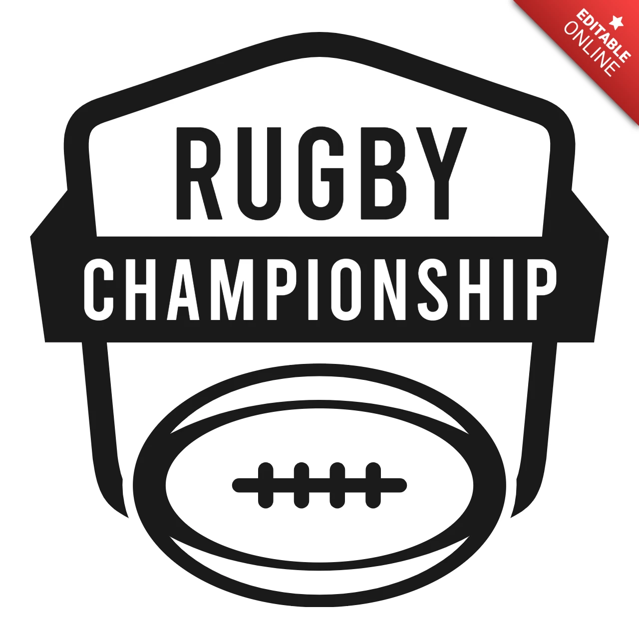 Modèle de logo pour le championnat de rugby