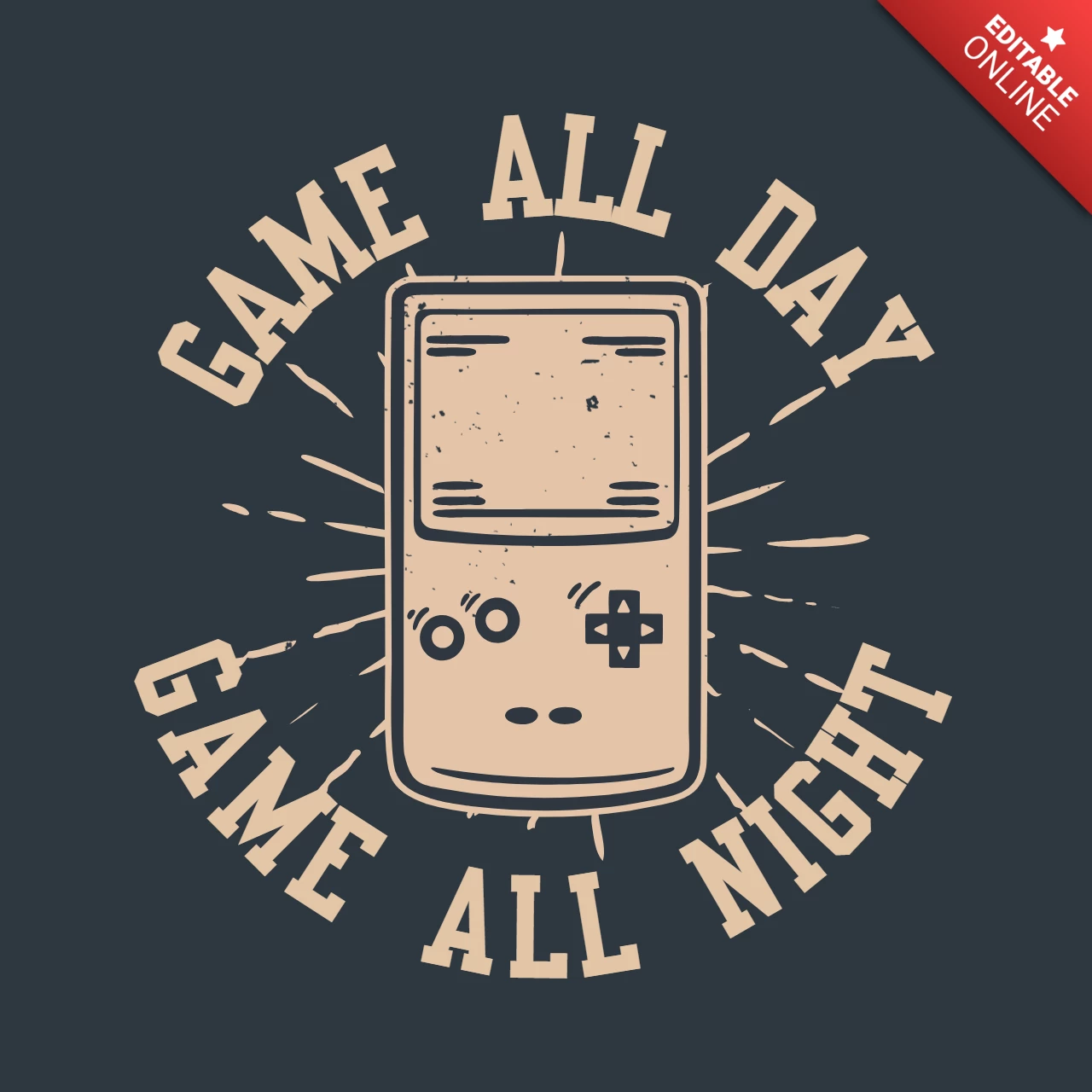 Plantilla de diseño de camiseta vintage portátil de consola de juegos