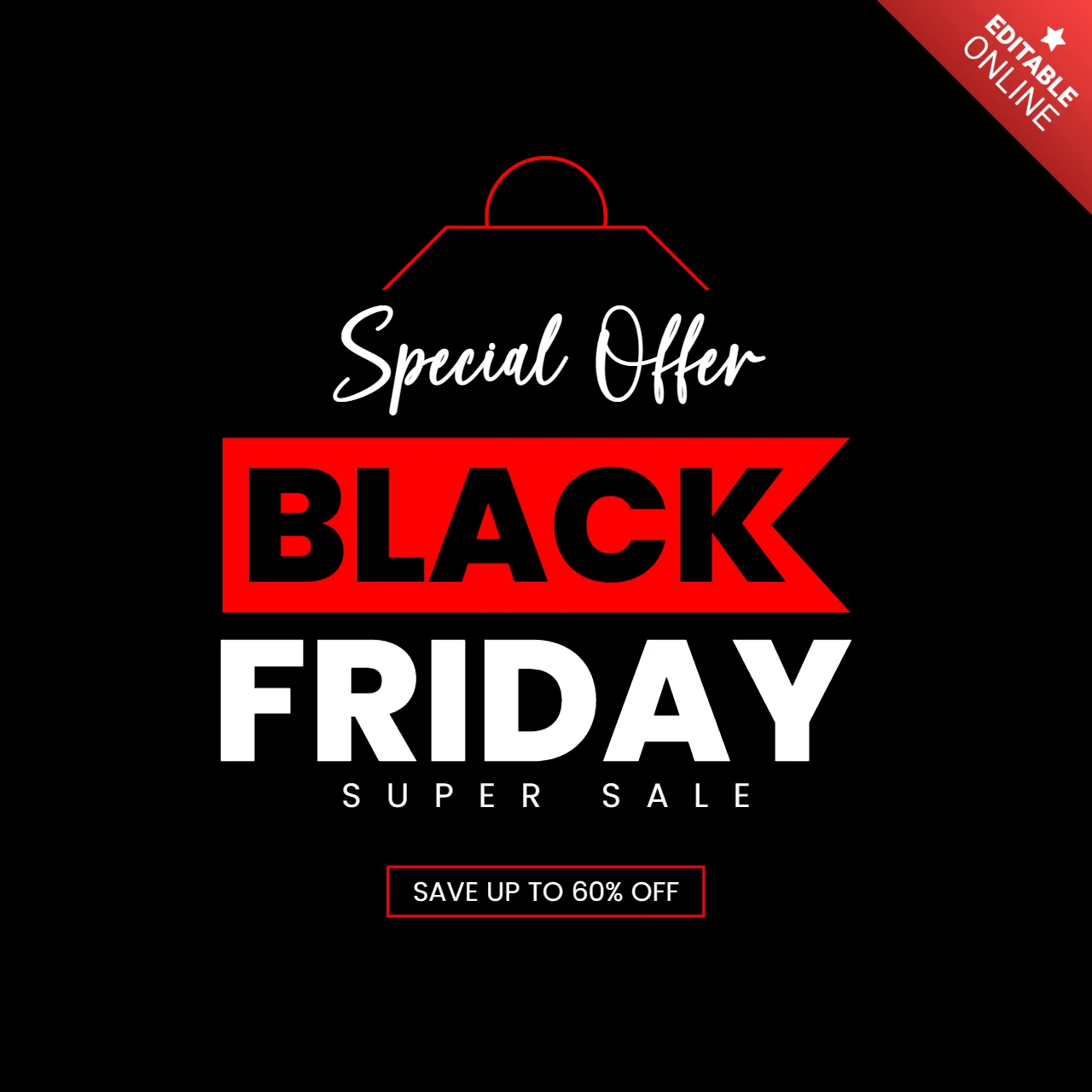 Minimalistische Black Friday Verkaufsvorlage mit fetter Typografie für Werbeflyer
