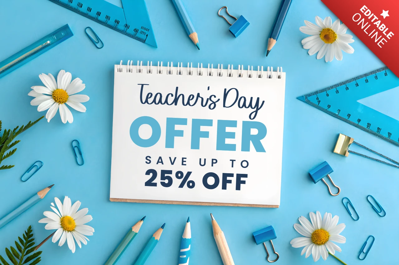 Teacher's Day Offer Template - Bright and Cheerful Design for Promotions