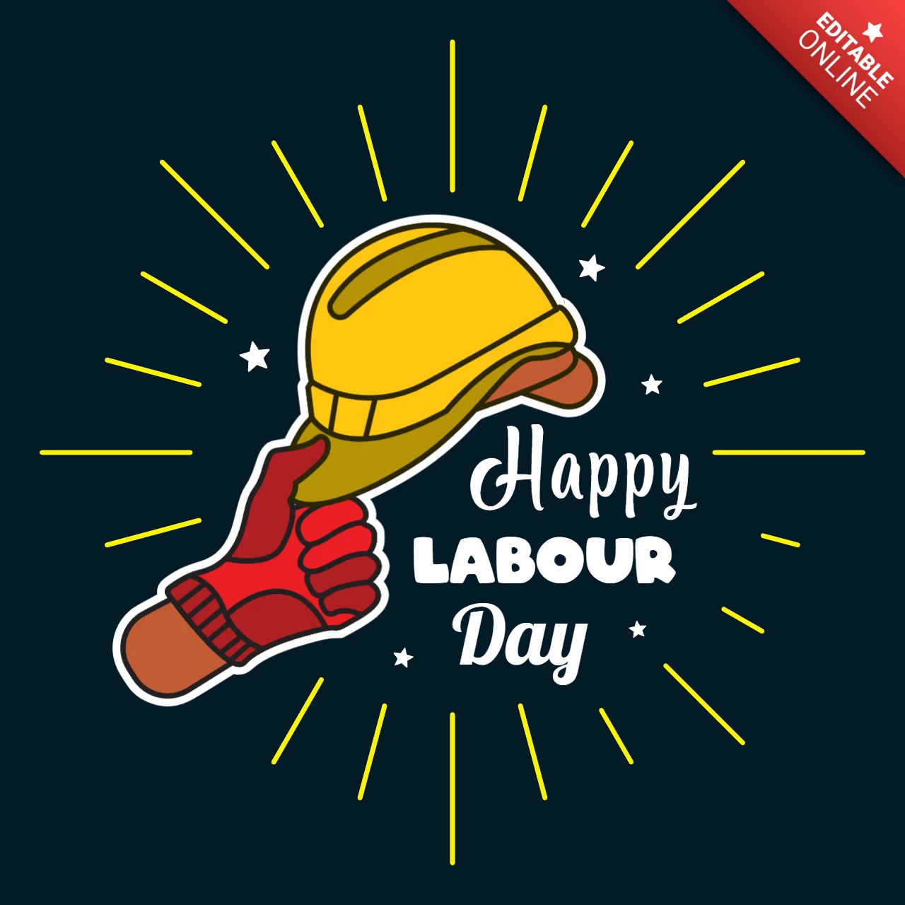 Modelo de design de postagem em mídia social do feliz dia do trabalho de 1º de maio