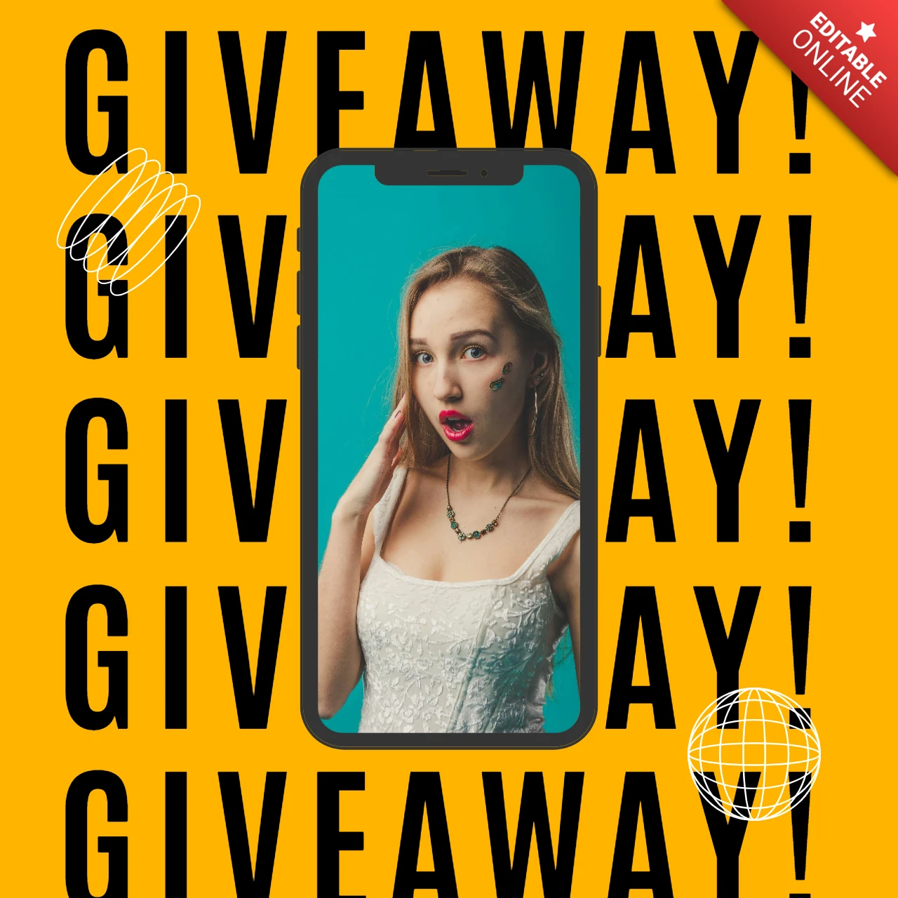 Bold Werbegeschenk Ankündigung Instagram Post Design Vorlage