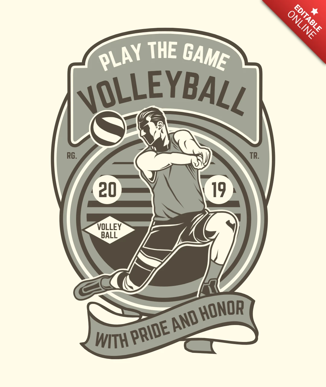 Jogue o modelo de design de camiseta de vôlei