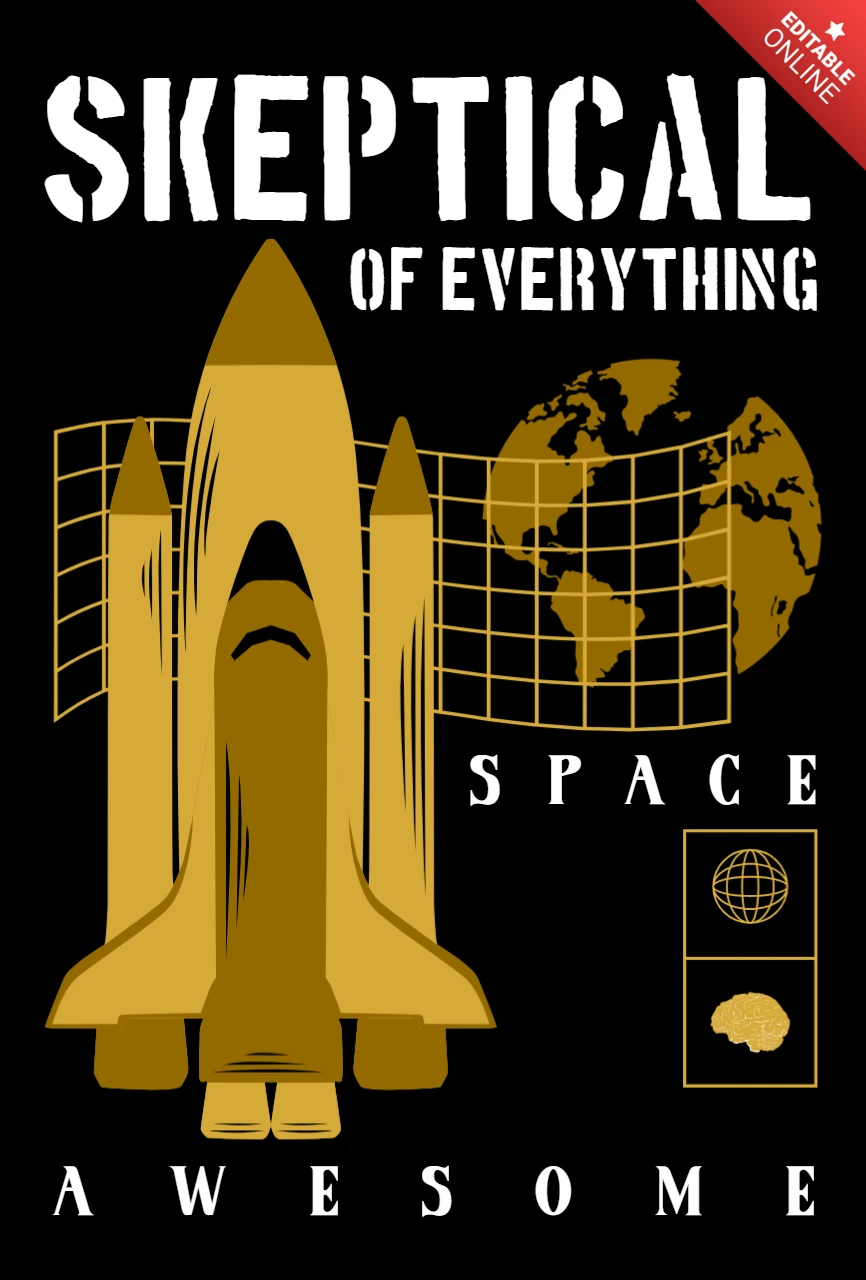Modello di design grafico per shuttle spaziale per abbigliamento e merce