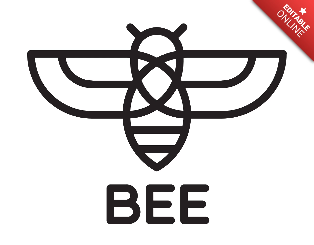 Bee Logo Design Template Black