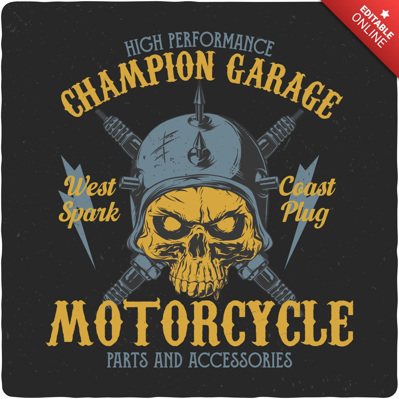 Motorrad garage schädel t-shirt vorlage