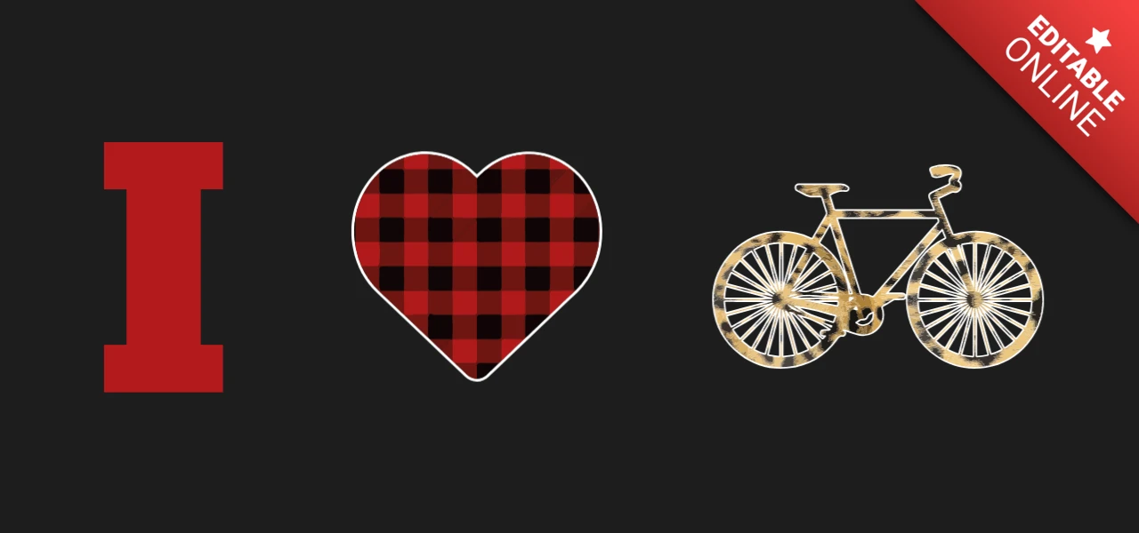 I Love Bicycle T-shirt Design Template