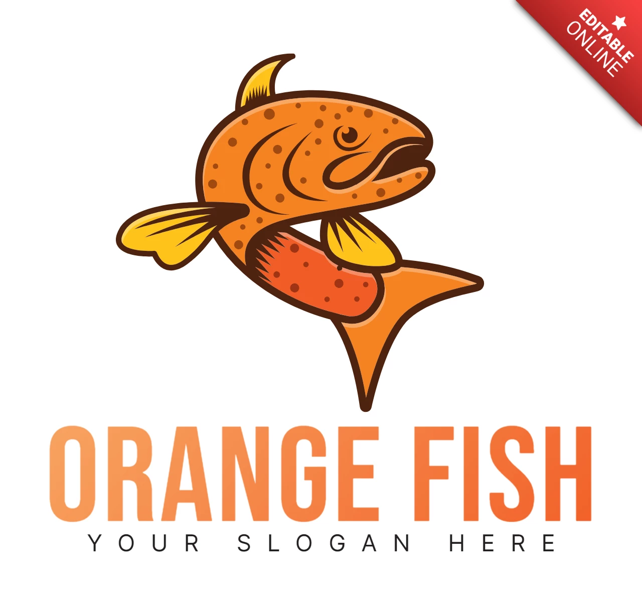 Plantilla de diseño de logotipo de pez naranja