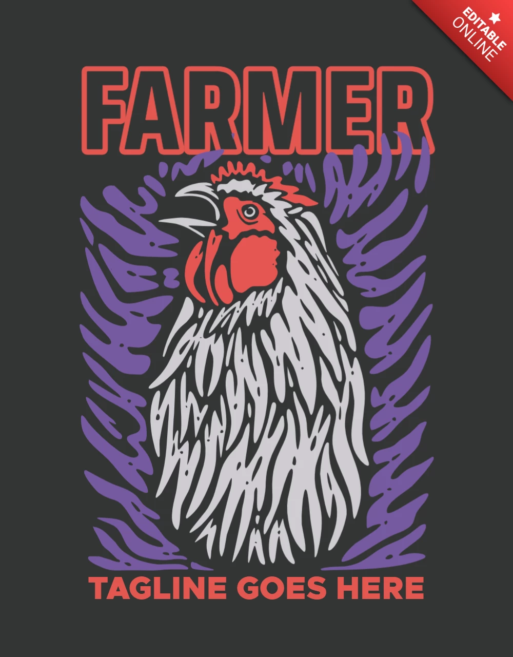 Modèle de conception de t-shirt vintage de poulet fermier