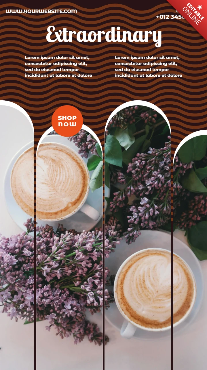 Modèle de conception de publication d'histoire Instagram sur un café extraordinaire