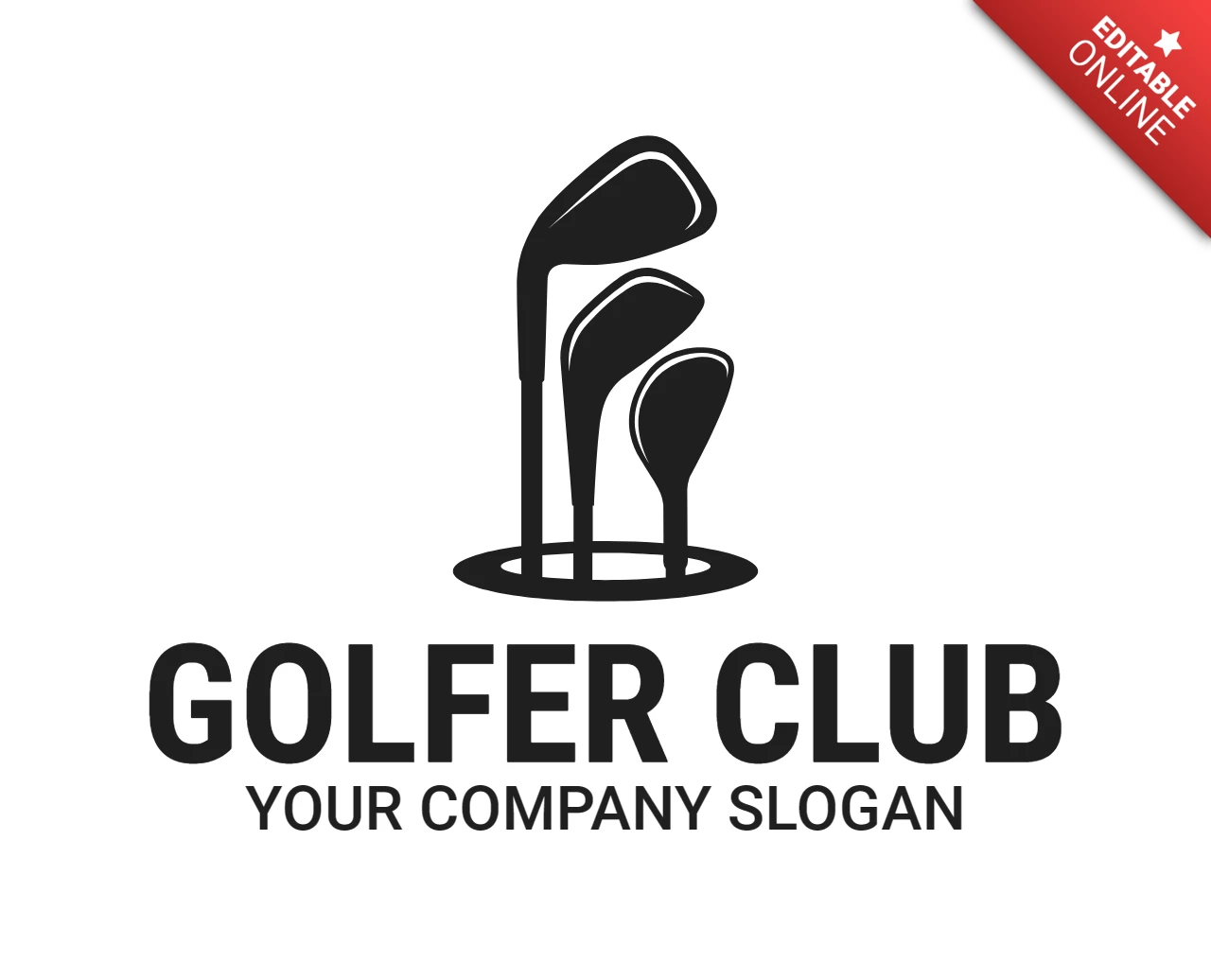 Golfer club toernooi sport logo ontwerpsjabloon