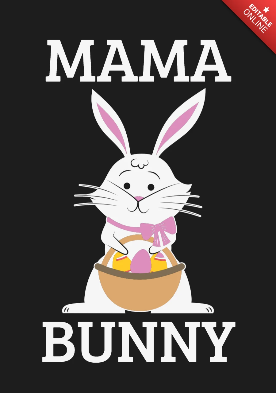 Mama bunny pasen t-shirt ontwerpsjabloon