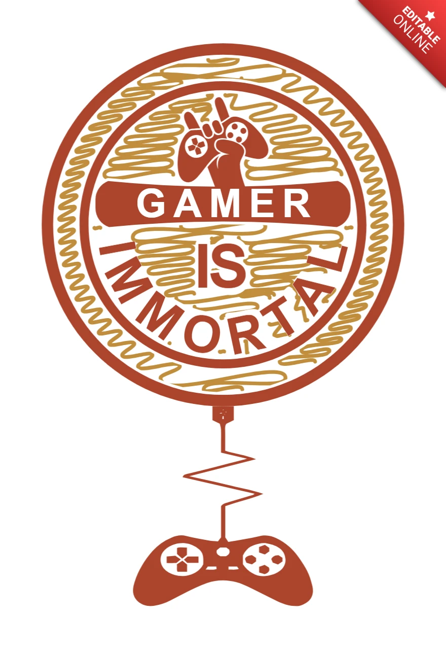 Retro-Gamer-Design-Vorlage: "Gamer ist unsterblich"-Grafikstil