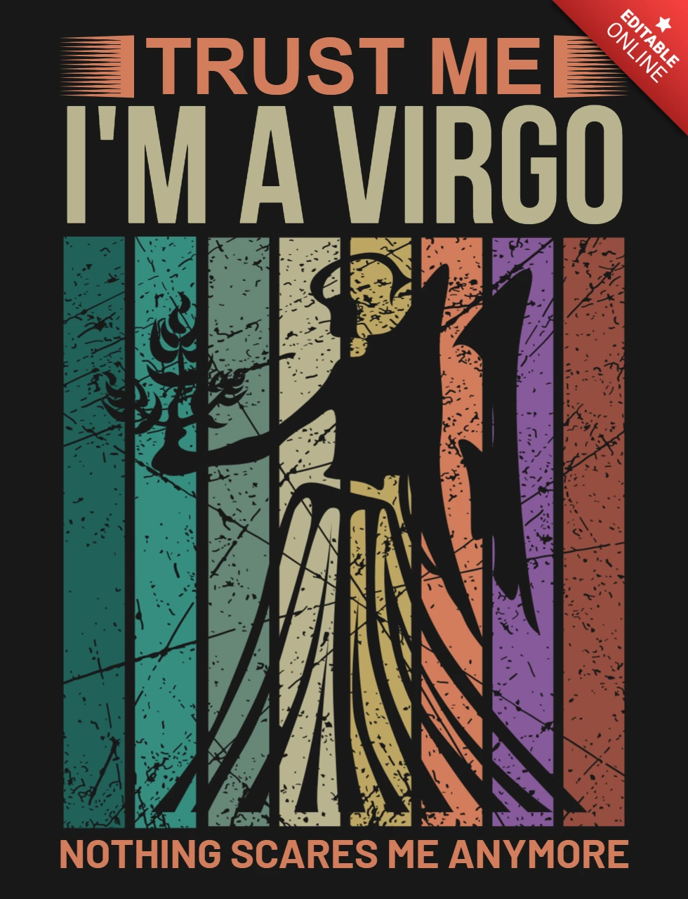 Vertrouw me ik ben een maagd sterrenbeeld t-shirt ontwerpsjabloon